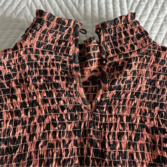 Scotch & Soda Sheer Leopard Print Long Sleeve Top - Picture 12 of 14